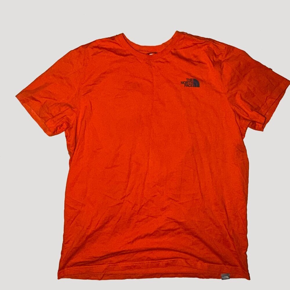 The North Face Men’s “Never Stop Exploring” Graphic Tee – Orange XL